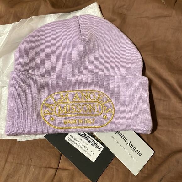 Palm Angels  x  Missoni embroidered Wool Beanie Lilac main image 4